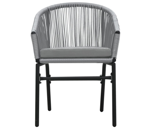 Juego de comedor para jardín 5 piezas ratán sintético gris