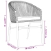 Juego de comedor para jardín 5 piezas ratán sintético gris