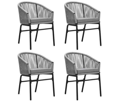 Juego de comedor para jardín 5 piezas ratán sintético gris