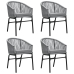 Juego de comedor para jardín 5 piezas ratán sintético gris