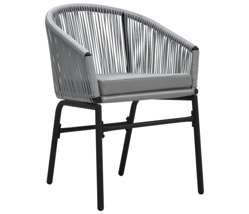 Juego de comedor para jardín 5 piezas ratán sintético gris