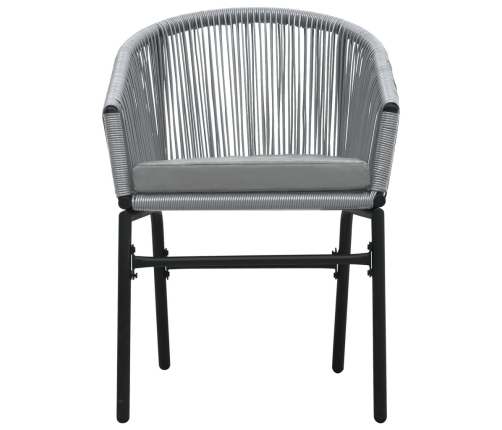 Juego de comedor para jardín 5 piezas ratán sintético gris