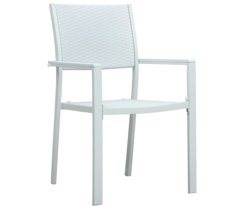 Juego de comedor para jardín 9 piezas blanco