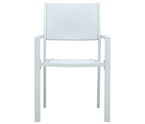 Juego de comedor para jardín 9 piezas blanco