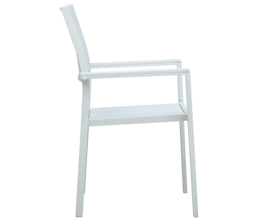 Juego de comedor para jardín 9 piezas blanco