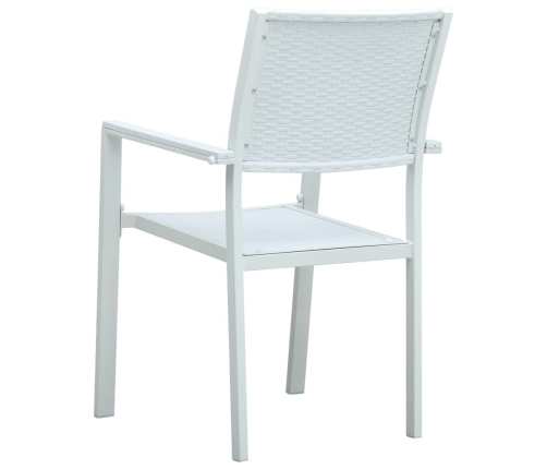 Juego de comedor para jardín 9 piezas blanco