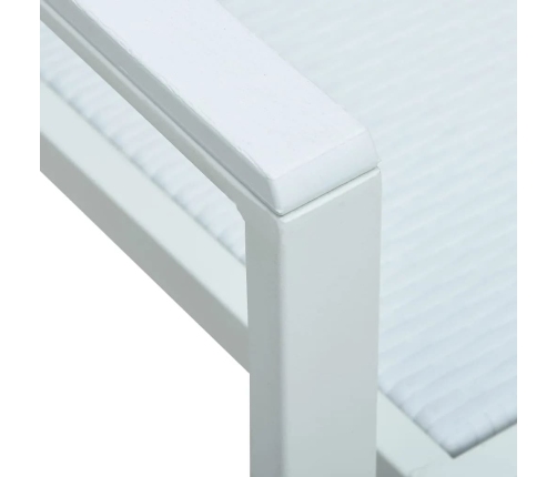 Juego de comedor para jardín 9 piezas blanco