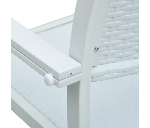 Juego de comedor para jardín 9 piezas blanco