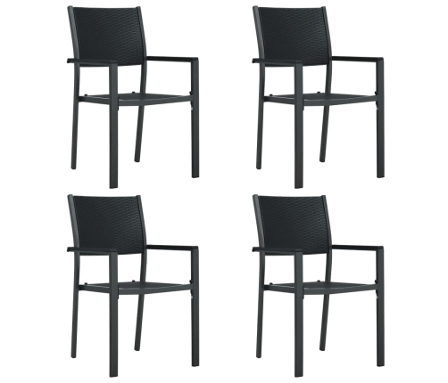Juego de comedor para jardín 5 piezas negro