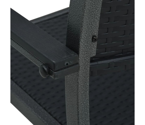 Juego de comedor para jardín 5 piezas negro