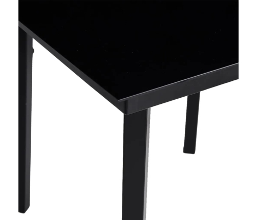 Juego de comedor para jardín 5 piezas negro