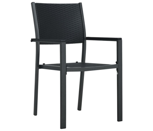 Juego de comedor para jardín 7 piezas negro