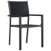 Juego de comedor para jardín 7 piezas negro