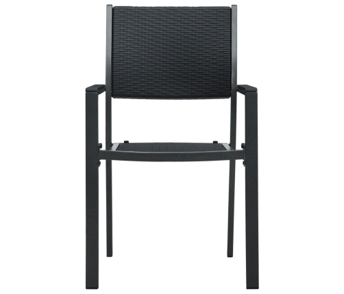 Juego de comedor para jardín 7 piezas negro