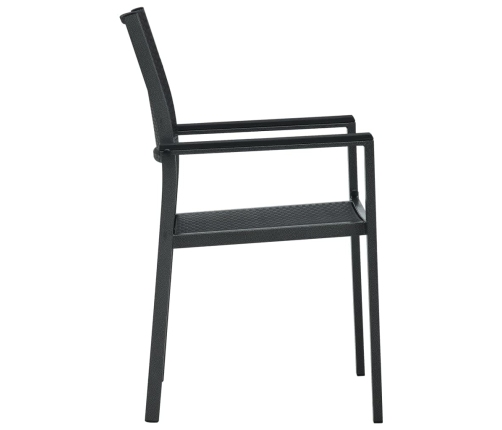 Juego de comedor para jardín 7 piezas negro