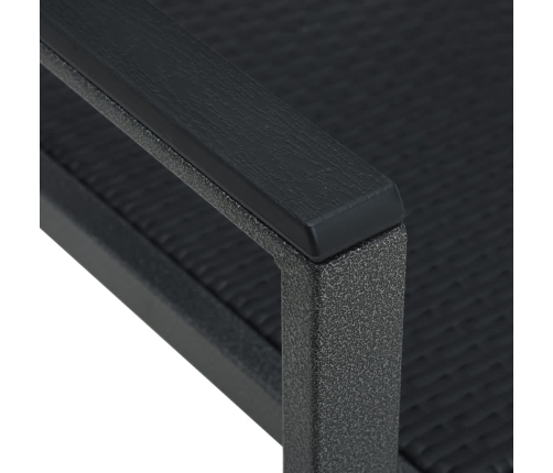 Juego de comedor para jardín 7 piezas negro
