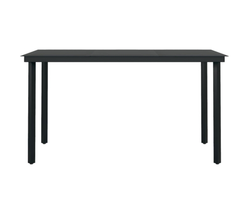 Juego de comedor para jardín 7 piezas negro