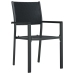 Juego de comedor para jardín 7 piezas negro
