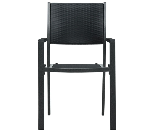 Juego de comedor para jardín 7 piezas negro