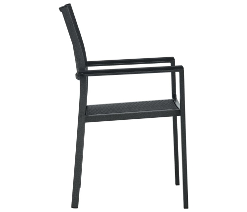 Juego de comedor para jardín 7 piezas negro
