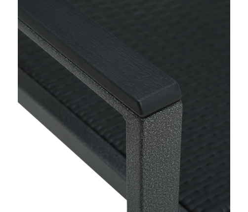 Juego de comedor para jardín 7 piezas negro