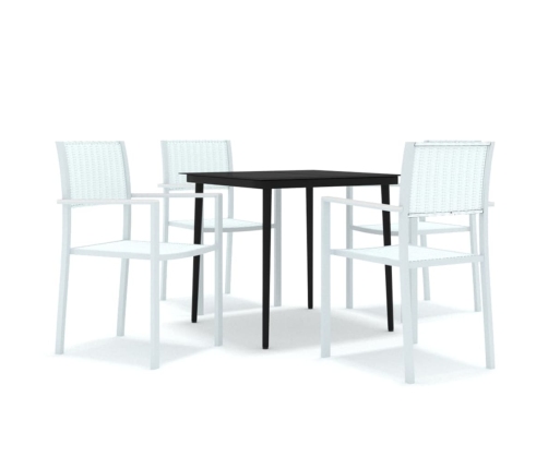 Juego de comedor de jardín de 5 piezas blanco