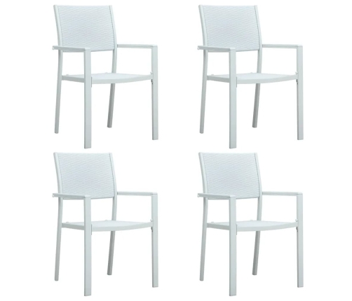 Juego de comedor de jardín de 5 piezas blanco
