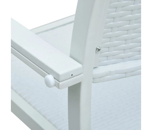 Juego de comedor de jardín de 5 piezas blanco