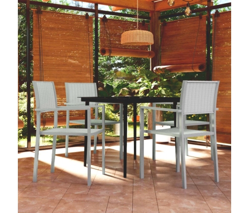 Juego de comedor de jardín de 5 piezas blanco
