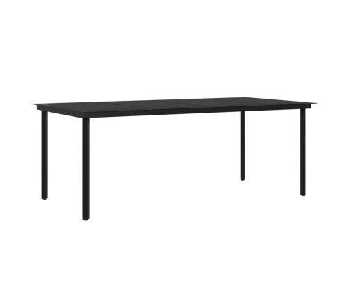 Juego de comedor de jardín 7 piezas con cojines negro