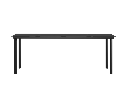 Juego de comedor de jardín 7 piezas con cojines negro