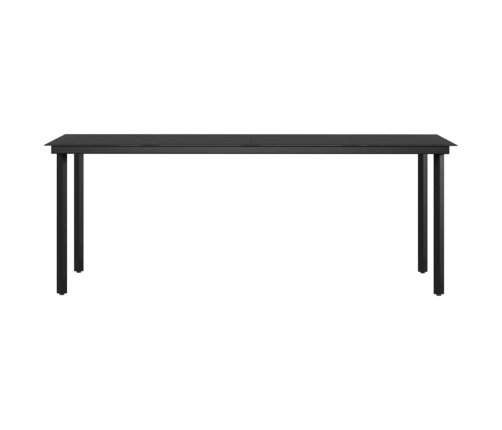 Juego de comedor de jardín 7 piezas con cojines gris y negro