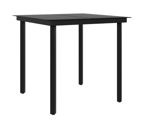 Juego de comedor de jardín 3 piezas con cojines beige y negro