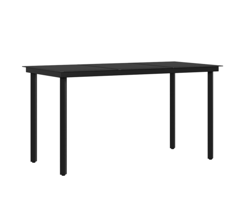 Juego de comedor de jardín 7 piezas con cojines marrón y negro
