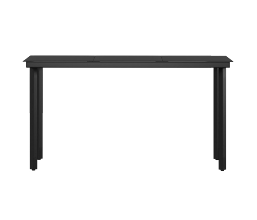 Juego de comedor de jardín 7 piezas con cojines marrón y negro