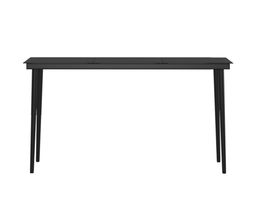 Juego de comedor de jardín 7 piezas con cojines gris y negro