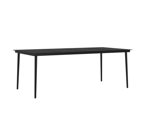 Juego de comedor para jardín 9 piezas con cojines gris y negro