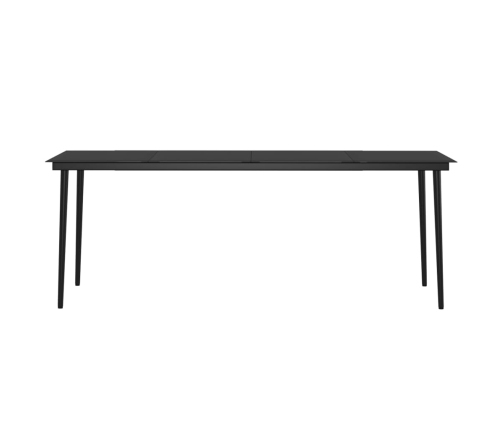 Juego de comedor para jardín 9 piezas con cojines gris y negro