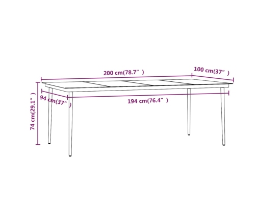 Juego de comedor de jardín 7 piezas con cojines beige y negro