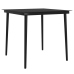 Juego de comedor de jardín 3 piezas con cojines marrón y negro