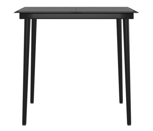 Juego de comedor de jardín 3 piezas con cojines marrón y negro
