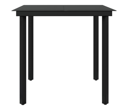 Juego de comedor para jardín 5 piezas con cojines gris y negro