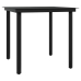Juego de comedor para jardín 5 piezas con cojines gris y negro