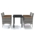 Juego de comedor para jardín 5 piezas con cojines gris y negro