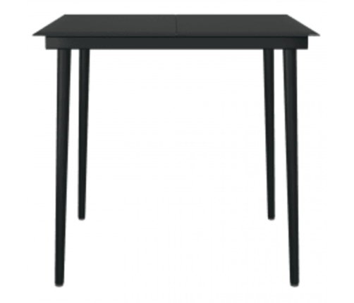 Juego de comedor de jardín 3 piezas con cojines negro