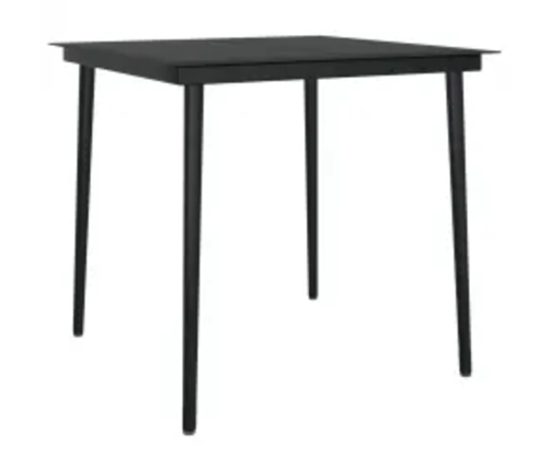 Juego de comedor de jardín 5 piezas con cojines negro