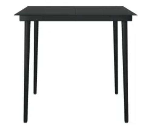 Juego de comedor de jardín 5 piezas con cojines negro