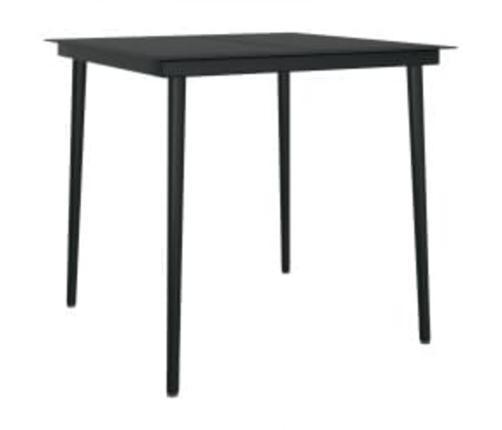 Juego de comedor para jardín 5 piezas con cojines gris y negro