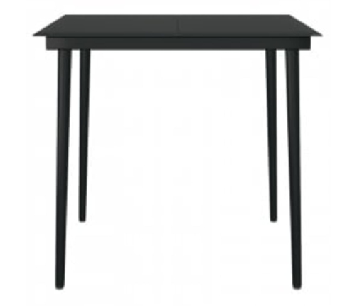 Juego de comedor para jardín 5 piezas con cojines gris y negro