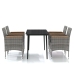 Juego de comedor para jardín 5 piezas con cojines gris y negro